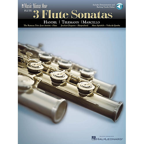 3 Flute Sonatas (Handel, Telemann, Marcello) Music Minus One Series Softcover with CD Composed by Various