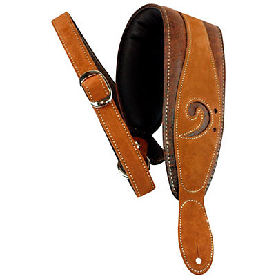 LM Products 3" Leather Bass Clef Padded Guitar Strap