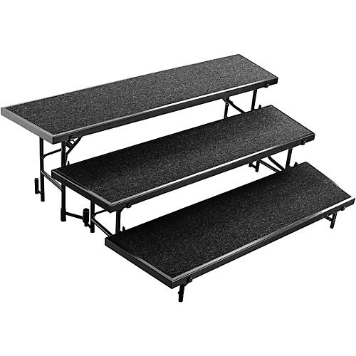 National Public Seating 3 Level Tapered Standing Choral Riser Black