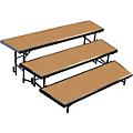 National Public Seating 3 Level Tapered Standing Choral Riser Red CarpetHardwood Floor