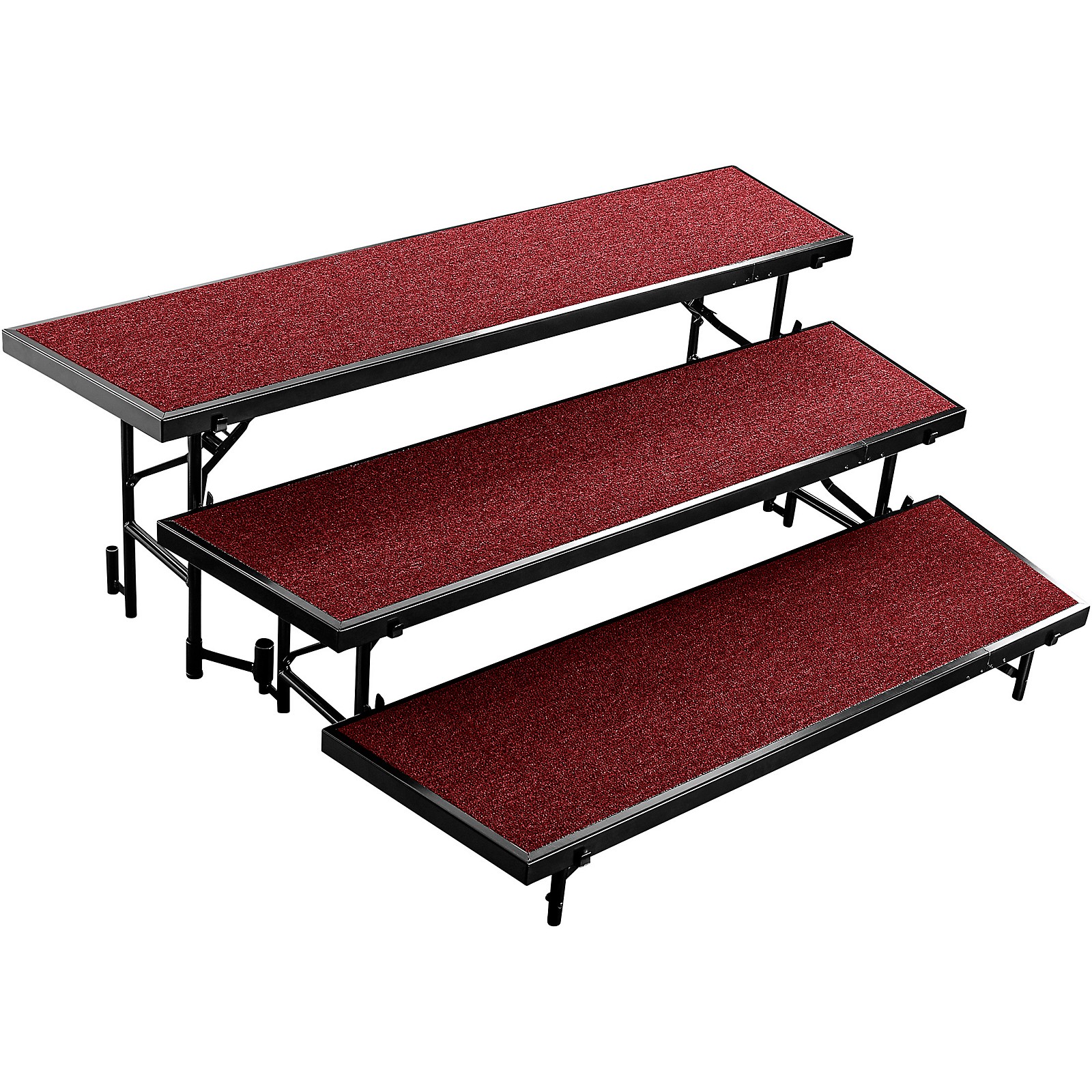 National Public Seating 3 Level Tapered Standing Choral Riser Red