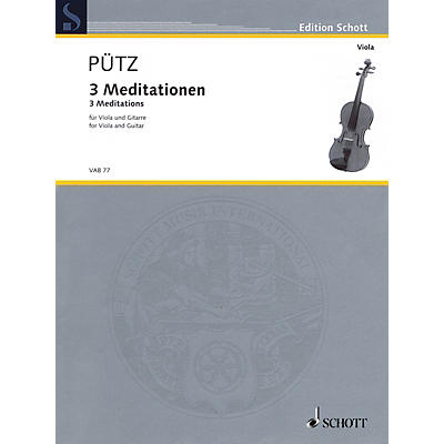 Schott 3 Meditations (Viola and Guitar Two Performance Scores) String Series Softcover Composed by Eduard Pütz