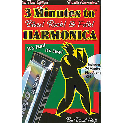 Music Sales 3 Minutes to Blues, Rock & Folk Harmonica Music Sales America Series Softcover with CD by David Harp