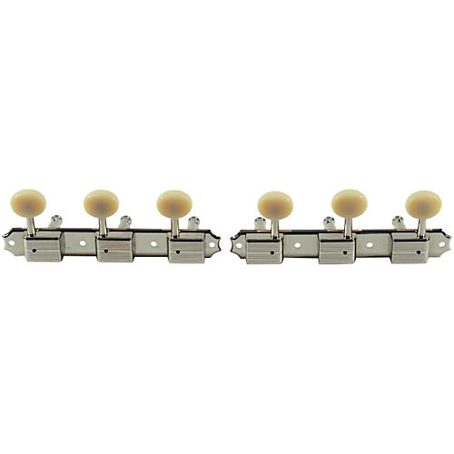 Kluson 3 On A Plate Deluxe Series Oval Plastic No Logo Tuning Machines Nickel