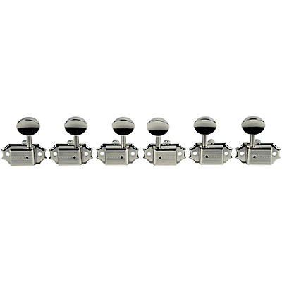 Kluson 3 Per Side Deluxe Series Oval Metal Single Line Logo Tuning Machines