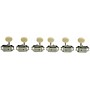 Kluson 3 Per Side Deluxe Series Oval White Plastic Double Line Logo Tuning Machines Nickel