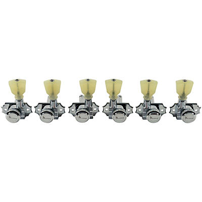 Kluson 3 Per Side Locking Revolution Series G-Mount Non-Collared Pearloid Keystone Tuning Machines