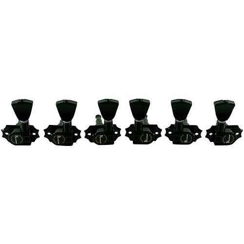 Kluson 3 Per Side Revolution Series G-Mount Metal Keystone Tuning Machines Black