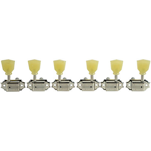 Kluson 3 Per Side Supreme Series Pearl Single Ring Tuning Machines Nickel