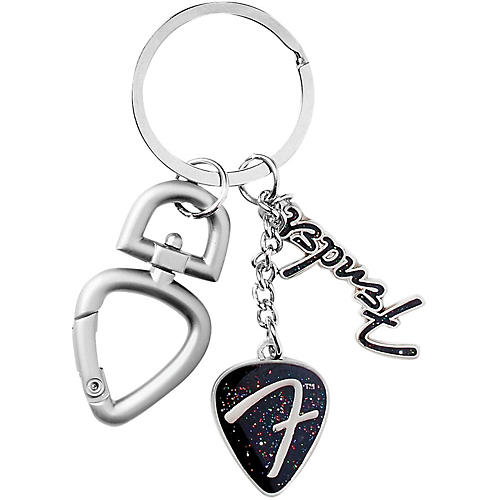 3-Piece F Logo Keychain with Clip - Chrome