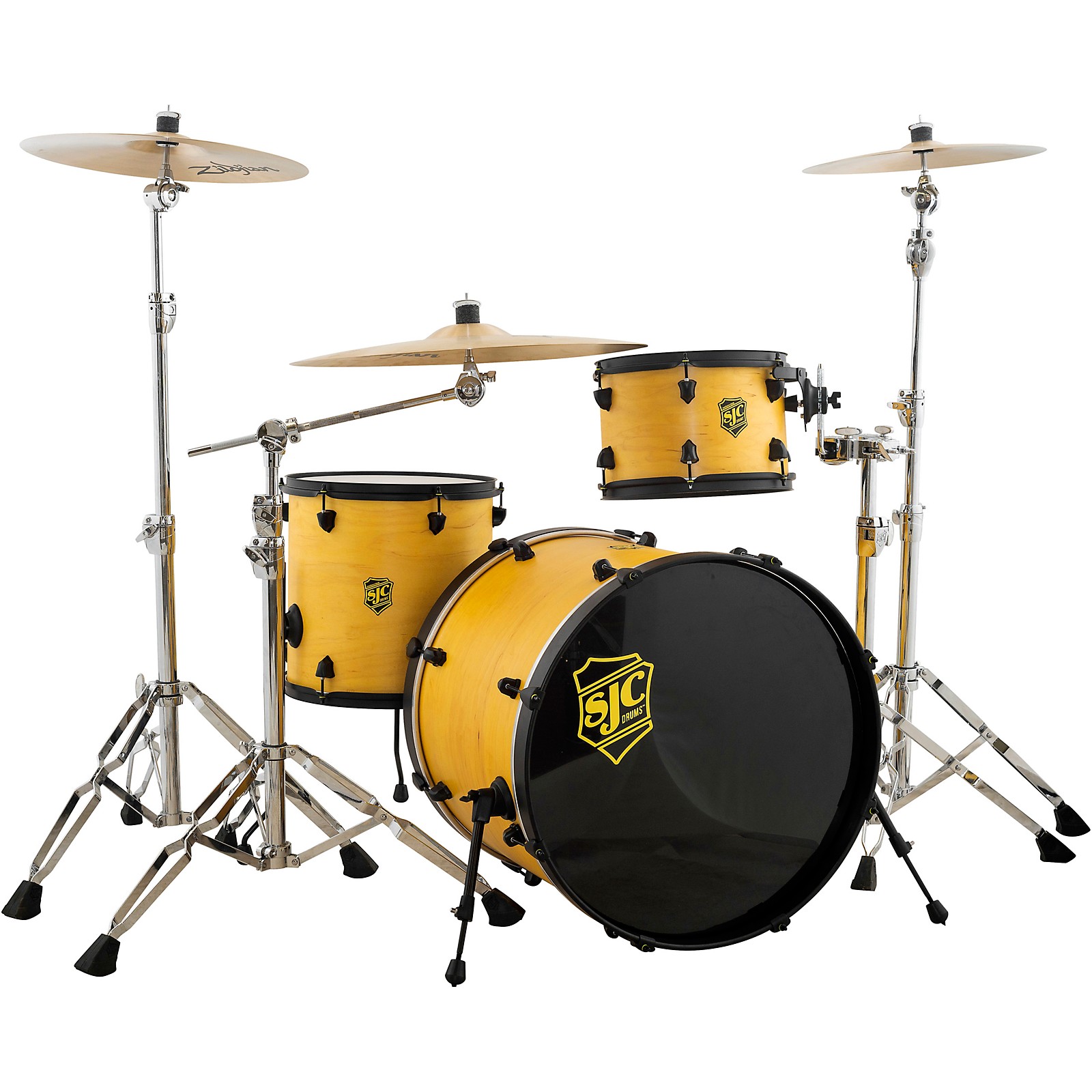 SJC Drums 3Piece Pathfinder Shell Pack Cyber Yellow Satin Musician's