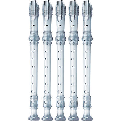 Lyons 3-Piece Recorder Baroque Fingering Transparent Clear 5-Pack