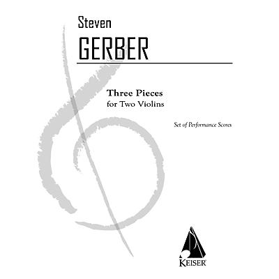 Lauren Keiser Music Publishing 3 Pieces for Two Violins LKM Music Series Composed by Steven Gerber