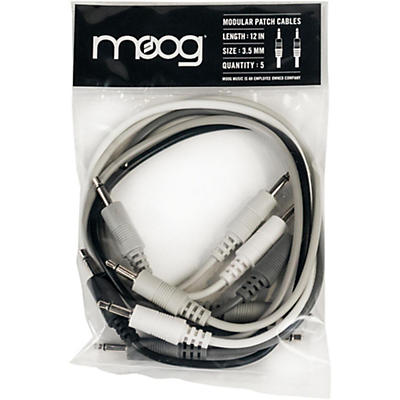 Moog 3.5mm TS cables 12" long for Mother-32 (Pack of 5)