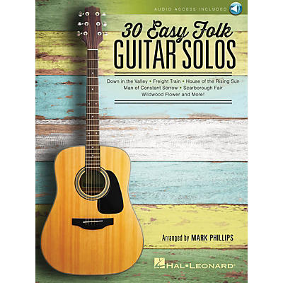 Hal Leonard 30 Easy Folk Guitar Solos Guitar Solo Series Softcover Audio Online Performed by Various