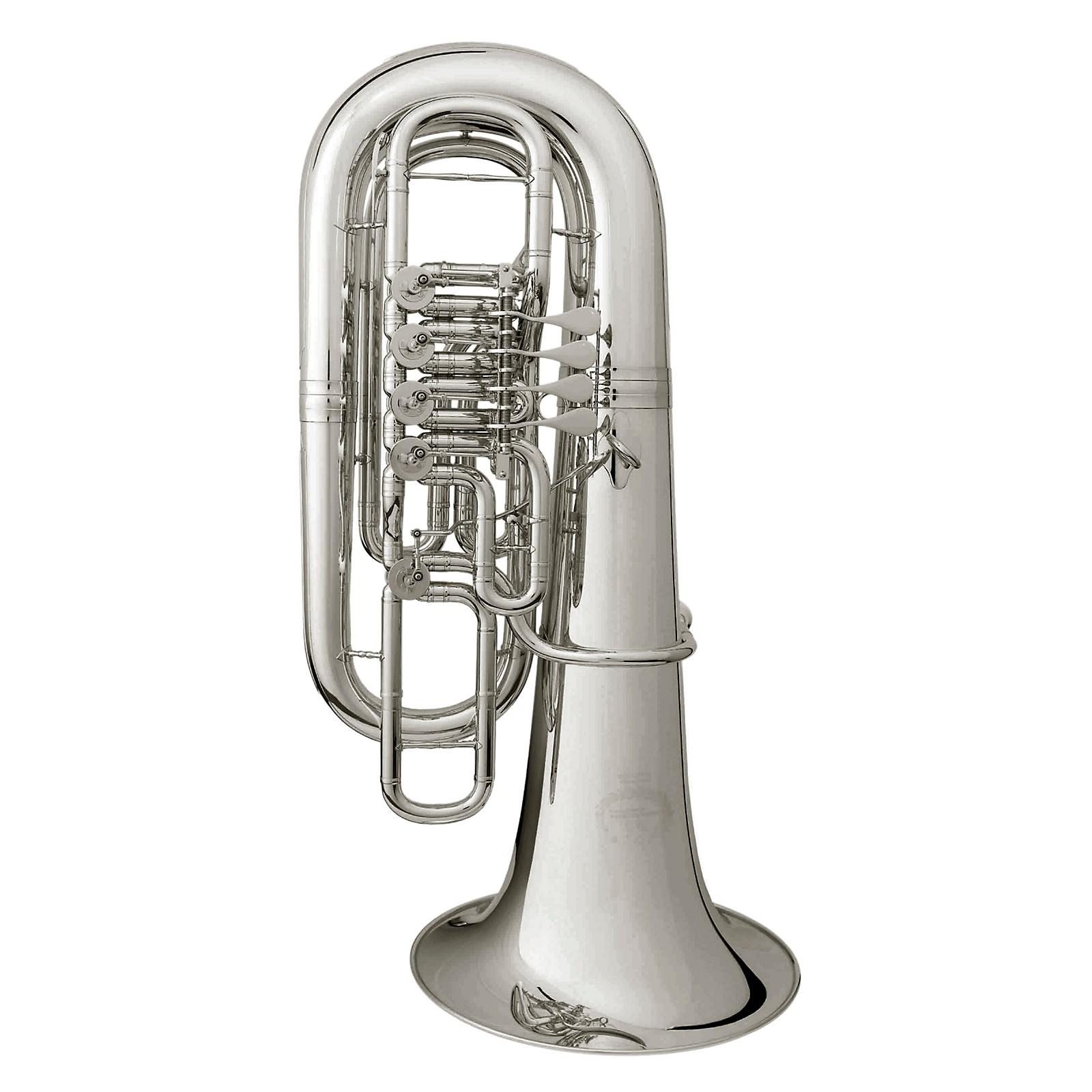 B&S 3099/2/W Series 5-Valve F Tuba 3099/2/W-S Silver Yellow Brass Bell ...