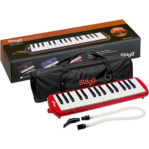 Stagg 32 Key Melodica with Gig Bag Red