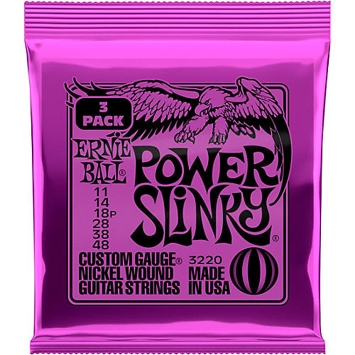 Ernie Ball 3220 Nickel Power Slinky Electric Guitar Strings 3-Pack