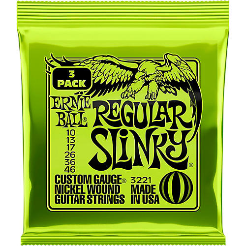 Ernie Ball 3221 Nickel Slinky Electric Guitar Strings 3-Pack