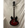 Used Glen Burton 335 STYLE Hollow Body Electric Guitar Trans Red