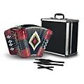 SofiaMari 34-Button Diatonic Accordion - Red & Black Tri-Color, FBEFBE
