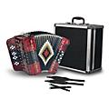 SofiaMari 34-Button Diatonic Accordion - Red & Black Tri-Color, FBEGCF