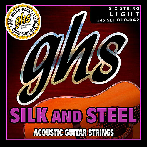 345 Silk and Steel Acoustic Guitar Strings Light