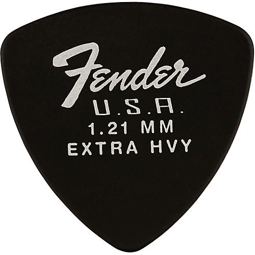 Fender 346 Dura-Tone Delrin Pick (12-Pack), Black 1.21 mm 12 Pack