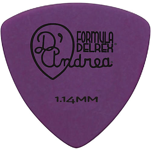 D'Andrea 346 Guitar Picks Rounded Triangle Delrex Delrin - One Dozen Purple 1.14 mm