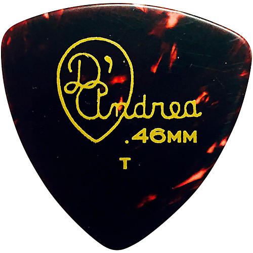 D'Andrea 346 Rounded Triangle Celluloid Guitar Picks - One Dozen Shell Thin
