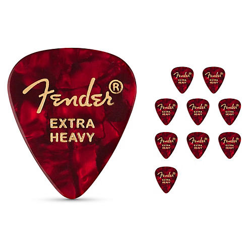 Fender 351 Premium Celluloid Guitar Picks  (12-Pack) Red Moto X-Heavy