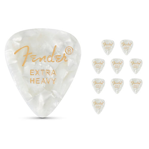 Fender 351 Premium Celluloid Guitar Picks  (12-Pack) White Moto X-Heavy
