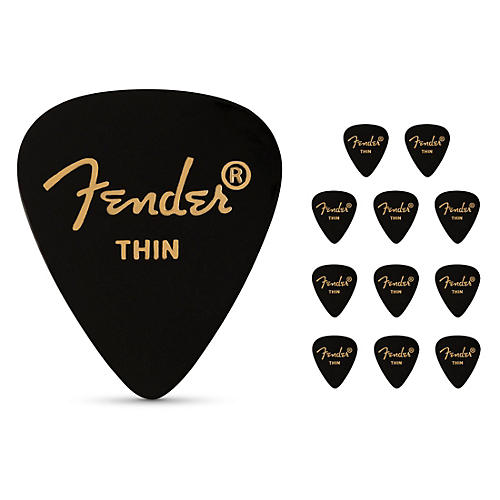 Fender 351 Shape Classic Celluloid Guitar Picks (12-Pack) Thin 12 Pack