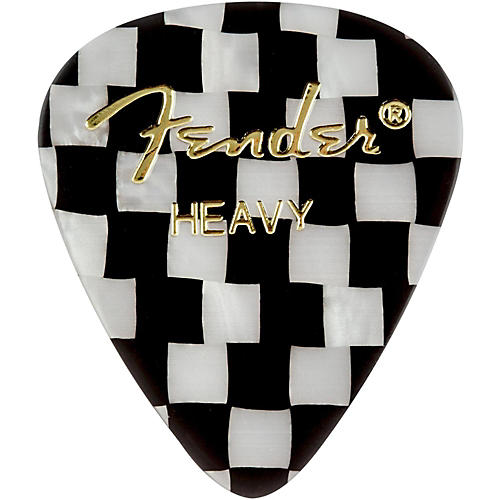 Fender 351 Shape Premium Picks, Checker Celluloid Heavy 12 Pack