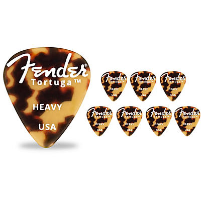Fender 351 Shape Tortuga Ultem Guitar Picks (8-Pack), Tortoise Shell