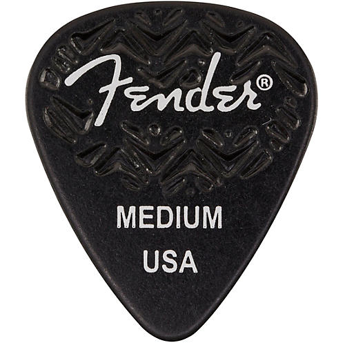 Fender 351 Shape Wavelength Celluloid Guitar Picks (6-Pack), Black Medium