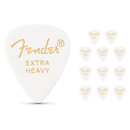 Fender 351 Standard Guitar Pick. White Extra Heavy 12 Pack