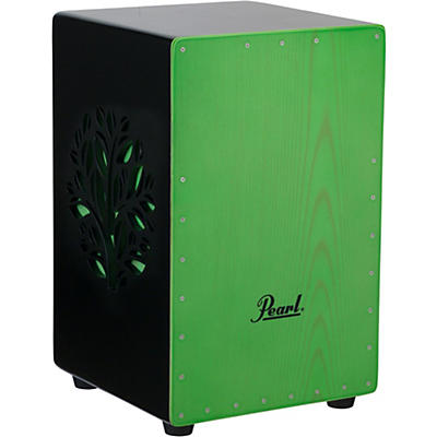 Pearl 3D Cajon with green faceplate and 3D tree