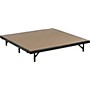 Midwest Folding Products 4' Deep X 4' Wide Single Height Portable Stage & Seated Riser 8 Inches High Pewter Gray Carpet