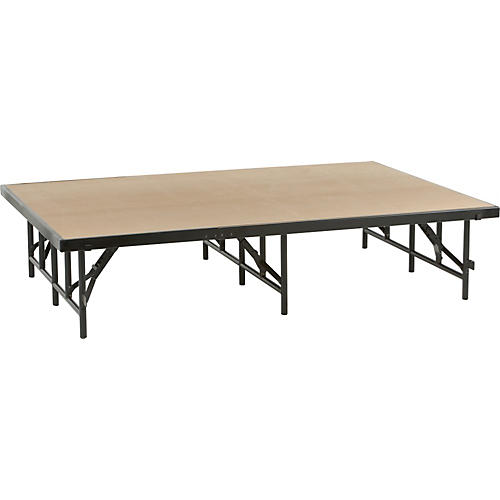 Midwest Folding Products 4' Deep X 6' Wide Single Height Portable Stage & Seated Riser 16 Inches High Pewter Gray Carpet
