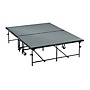 Midwest Folding Products 4' Deep x 8' Wide Mobile Stage 8 Inch High Pewter Gray Carpeted Deck