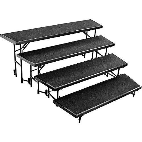 National Public Seating 4 Level Tapered Standing Choral Riser Black Carpet