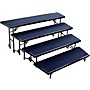 National Public Seating 4 Level Tapered Standing Choral Riser Blue Carpet
