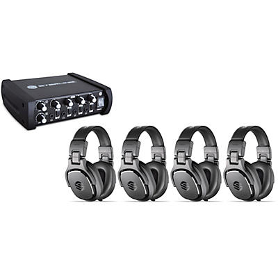 Sterling Audio 4-Person Headphone Package With Headphone Amplifier and S400 Studio Headphones