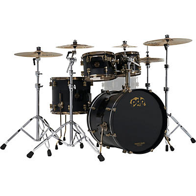 PDP by DW 4-Piece 20th Anniversary Shell Pack, Matte/Gloss Black w/Antique Bronze Hardware