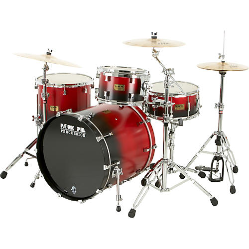 4-Piece Candy Red/Black Satin Shell Pack
