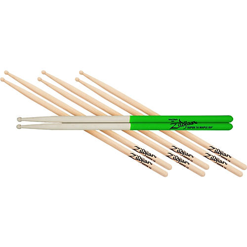 4 for 3 Super 7AW and S7A Maple Green Dip Drumsticks