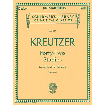 G. Schirmer 42 Studies Transcribed for The Viola By Kreutzer