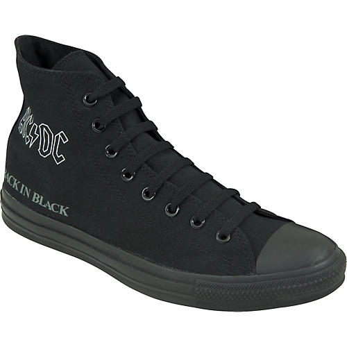 Converse Chuck Taylor All Star AC/DC Back In Black Hi-Top Sneakers #602  Bistro Black | Musician's Friend