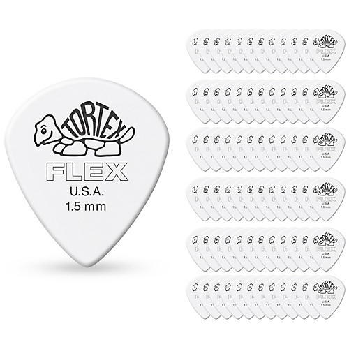 Dunlop 468 Tortex Flex Jazz III Picks 1.5 mm 72 Pack